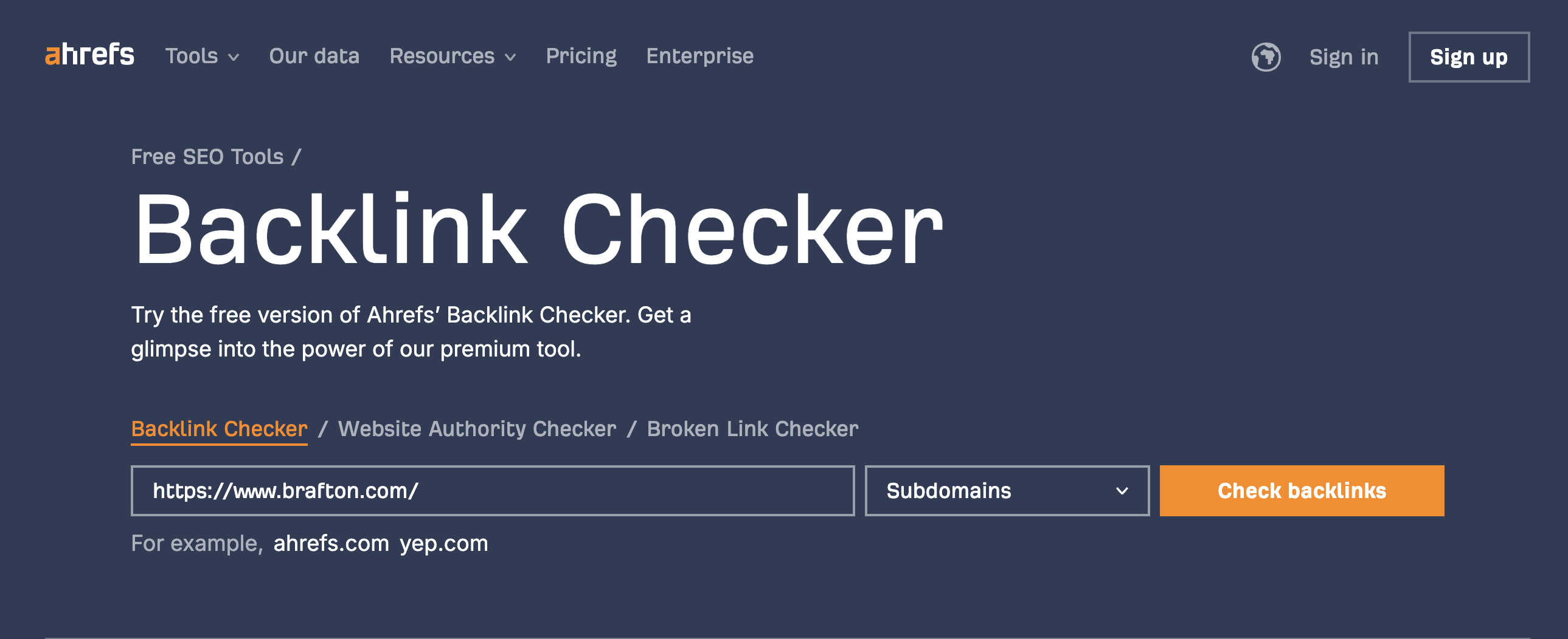 Ahrefs Backlink Checker